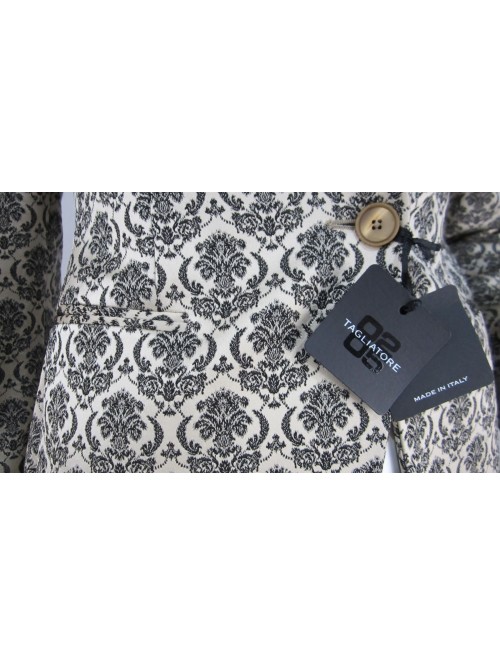 Elegant flared women's jacket, modular vintage effect fabric