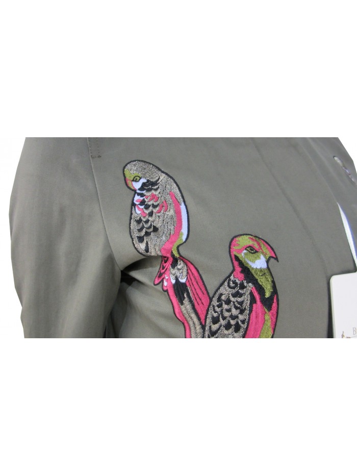 Carol single-breasted women's jacket with pistagne, zip closure with buttons