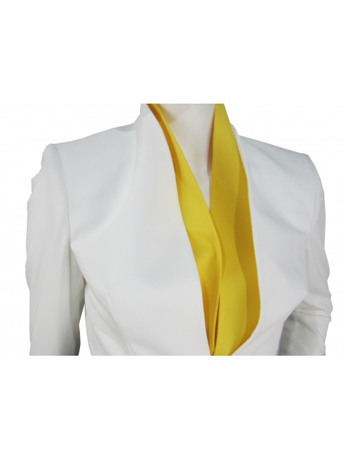 Giacca donna elegante scollata con foulard collo a contrasto