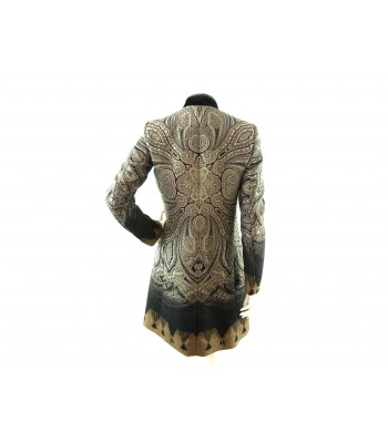 Regular collar woman jacket with satin lapels, leg length 2