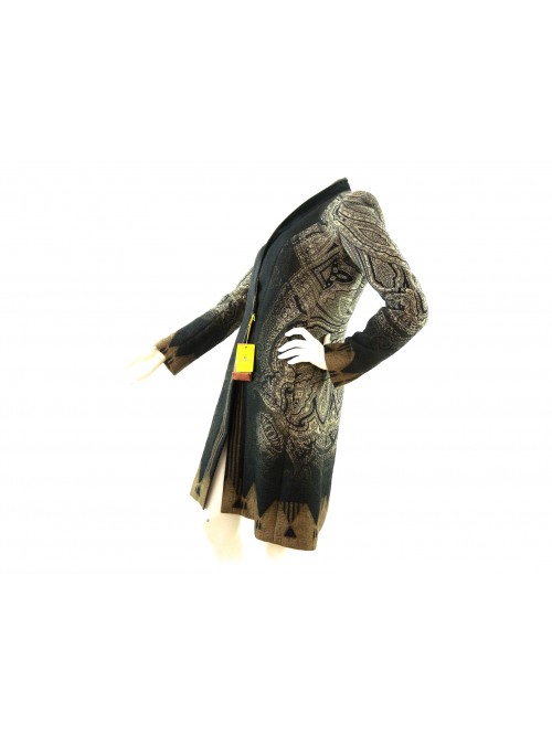 Regular collar woman jacket with satin lapels, leg length