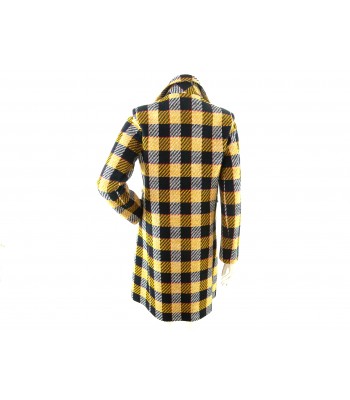 Giaccone donna tweed accoppiato, lunghezza ginocchio collo doppiopetto 2