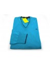 Etro Turquoise deep neckline men's shirt