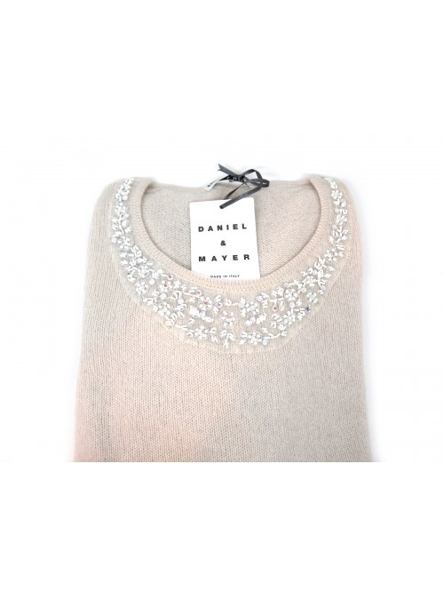 Maglia donna art.123/A, 100% Cashmere Made in Italy, collo a giro