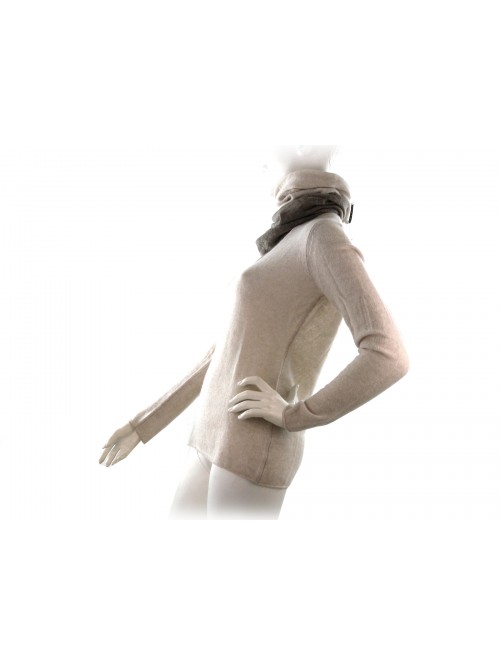 Maglia donna art.W03012, 100% Cashmere Made in Italy, collo a V largo
