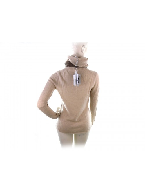 Maglia donna art.W03012, 100% Cashmere Made in Italy, collo a V largo
