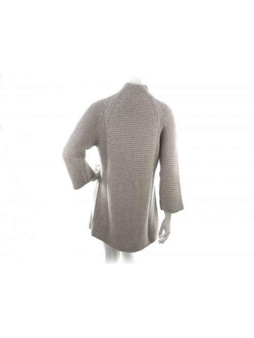Women's sweater cardigan art.835, 100% Cashmere Made in Italy, woven rice fabric,
