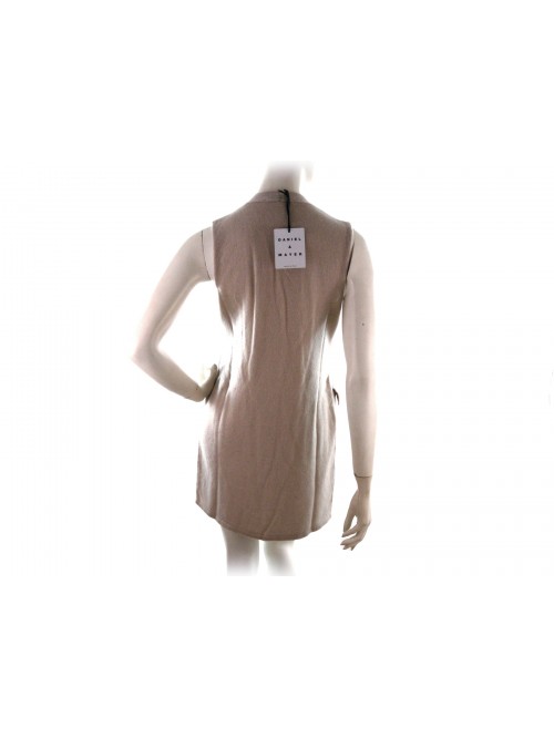 Gilet donna lungo art.706 100% Cashmere Made in Italy tessuto a 2 fili