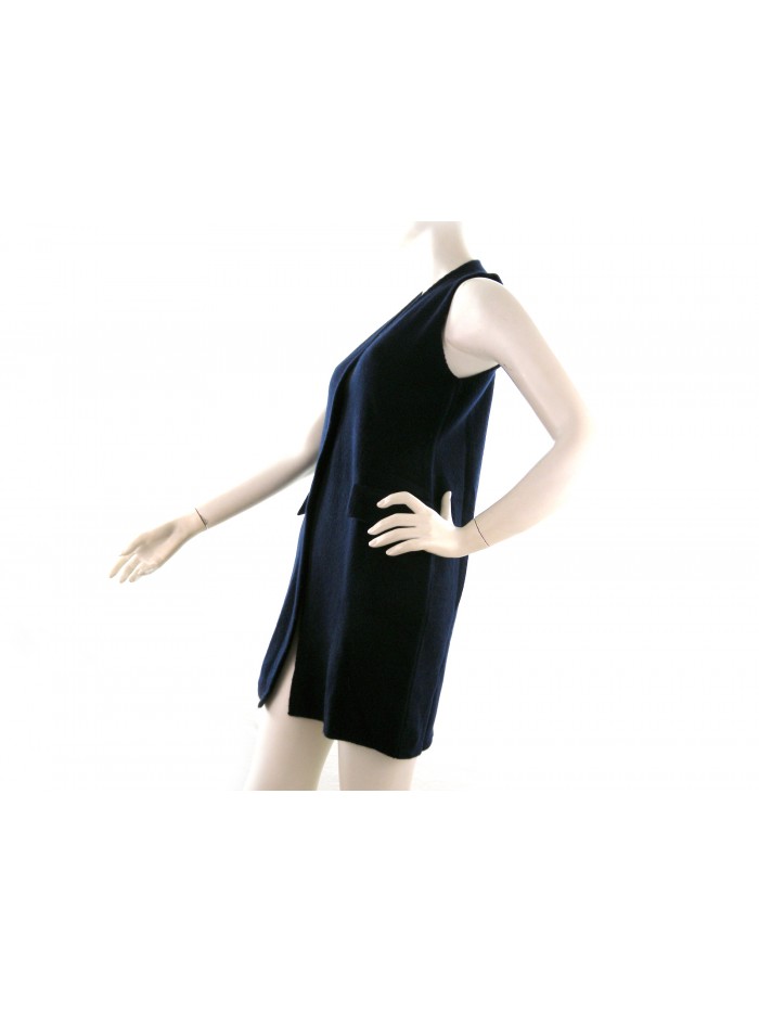 Gilet donna lungo art.706 100% Cashmere Made in Italy tessuto a 2 fili