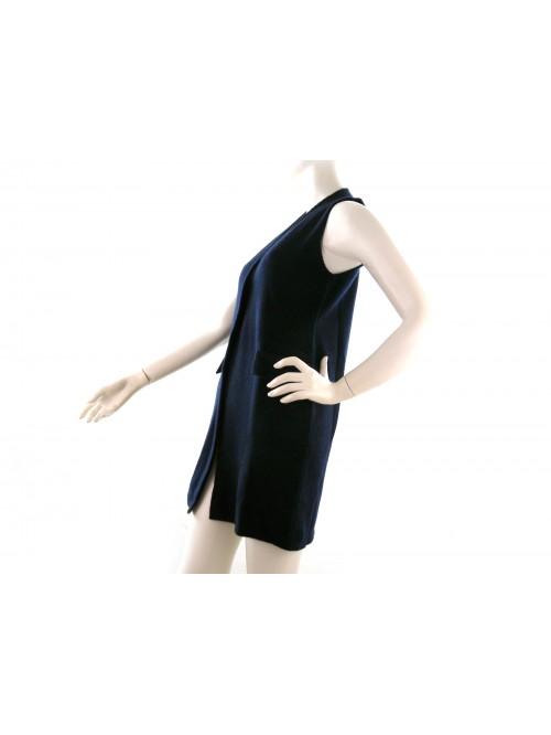 Gilet donna lungo art.706 100% Cashmere Made in Italy tessuto a 2 fili