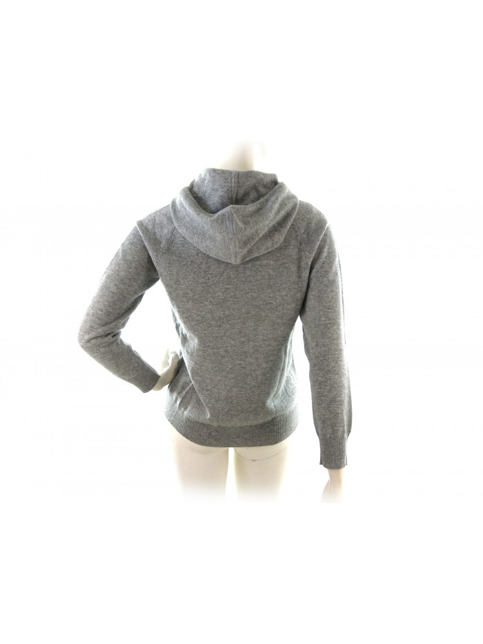 Woman bomber black sweater art.W03159, 100% Cashmere Made in Italy