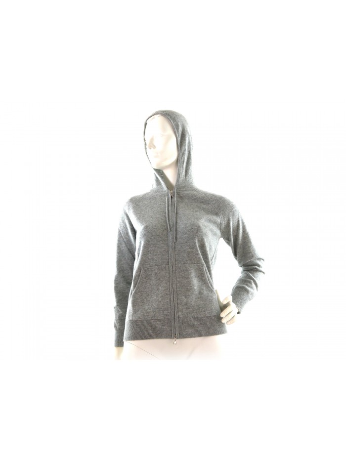 Woman bomber black sweater art.W03159, 100% Cashmere Made in Italy