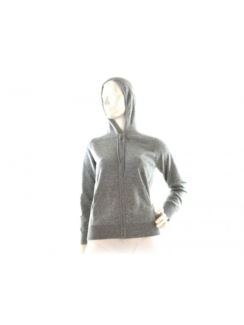 Woman bomber black sweater art.W03159, 100% Cashmere Made in Italy
