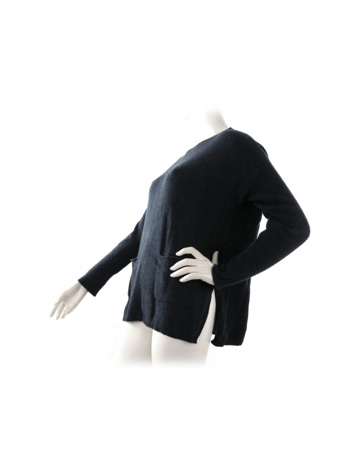 Woman crew neck sweater art.501-68, 100% Cashmere Made in Italy,