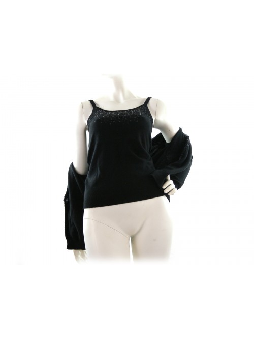 Twin Set donna Elegante Cardigan+Canotta art.W701/52, 100% Cashmere Made in Italy,