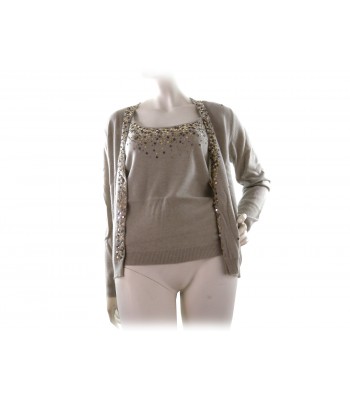 Twin Set donna Elegante Cardigan+Canotta art.W701/52, 100% Cashmere Made in Italy, 2