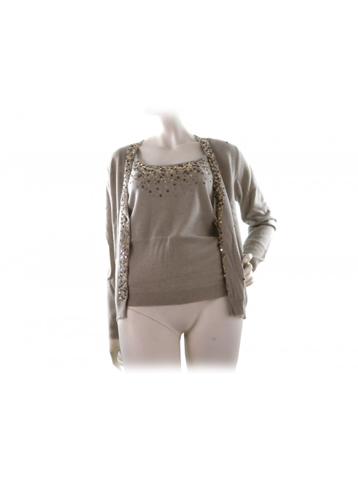 Twin Set donna Elegante Cardigan+Canotta art.W701/52, 100% Cashmere Made in Italy,