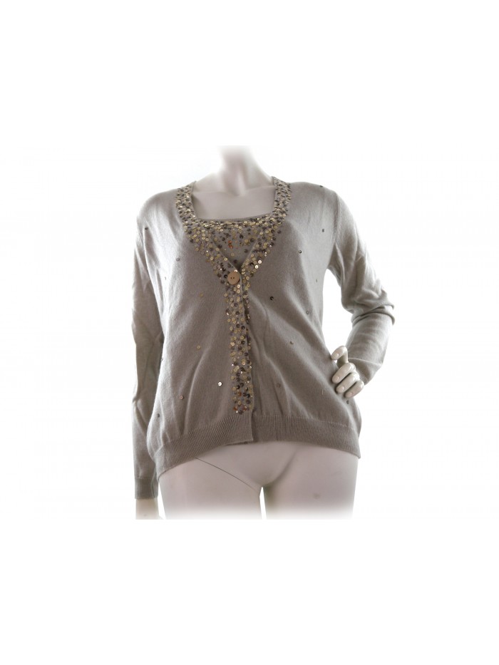 Twin Set woman Elegant Cardigan + Tank art.W701 / 52, 100% Cashmere Made in Italy, Twin Set woman Elegant Cardigan + Tank art.W701 / 52, 100% Cashmere Made in Italy,