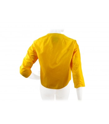 Short double-breasted Aba woman jacket round neck with visible pockets. 2