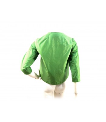 Short double-breasted Aba woman jacket round neck with visible pockets. 2