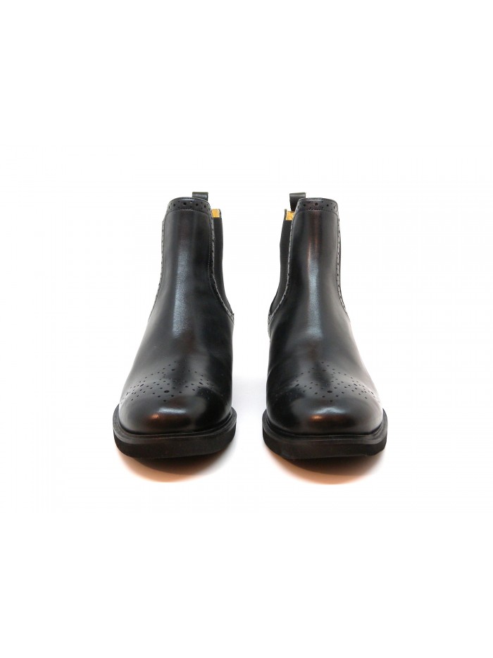 Woman shoe art. 35, 40 mm heel turkey, side elastics, brushed calf leather.