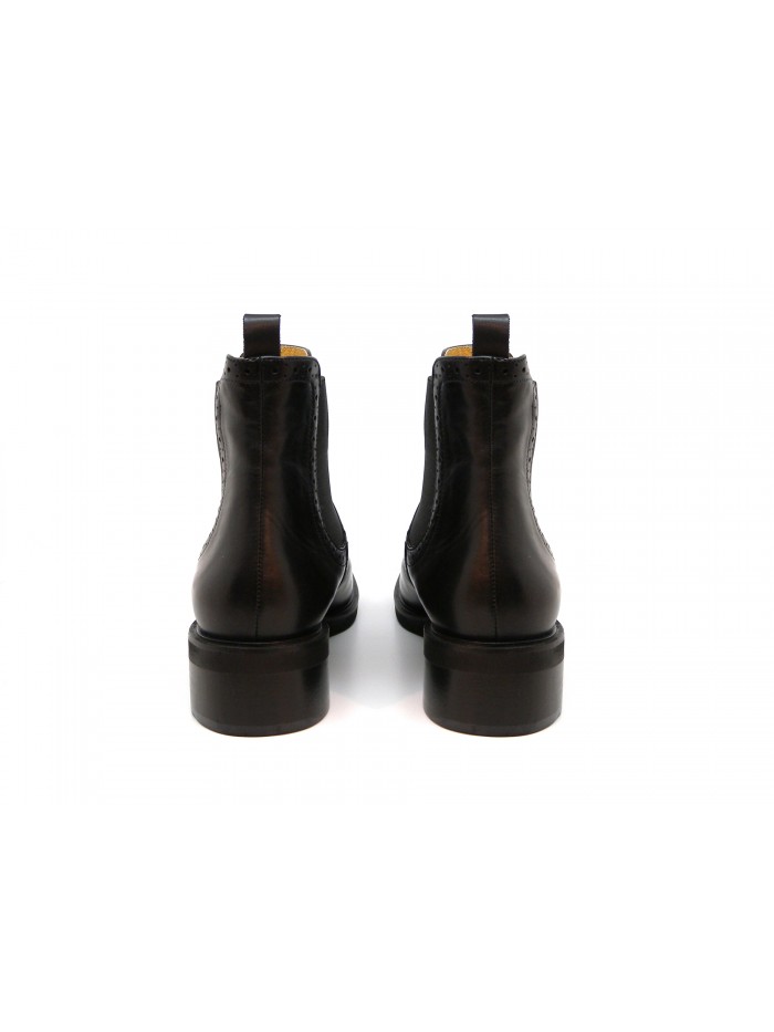 Woman shoe art. 35, 40 mm heel turkey, side elastics, brushed calf leather.