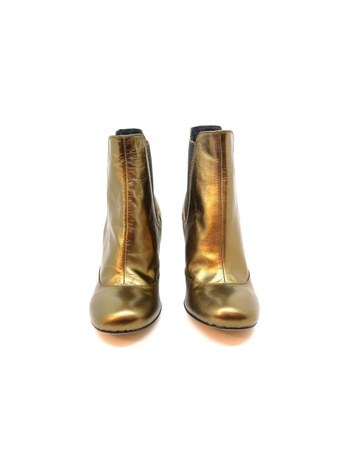 Niù Scarpa donna Mod. Tronchetto Tacco Tondo Oro