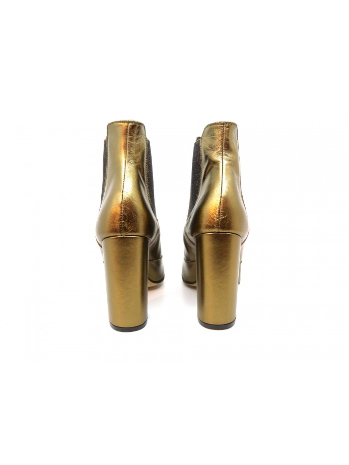 Niù Scarpa donna Mod. Tronchetto Tacco Tondo Oro