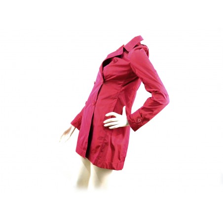 Waterproof double-breasted women's jacket with matching buttons.