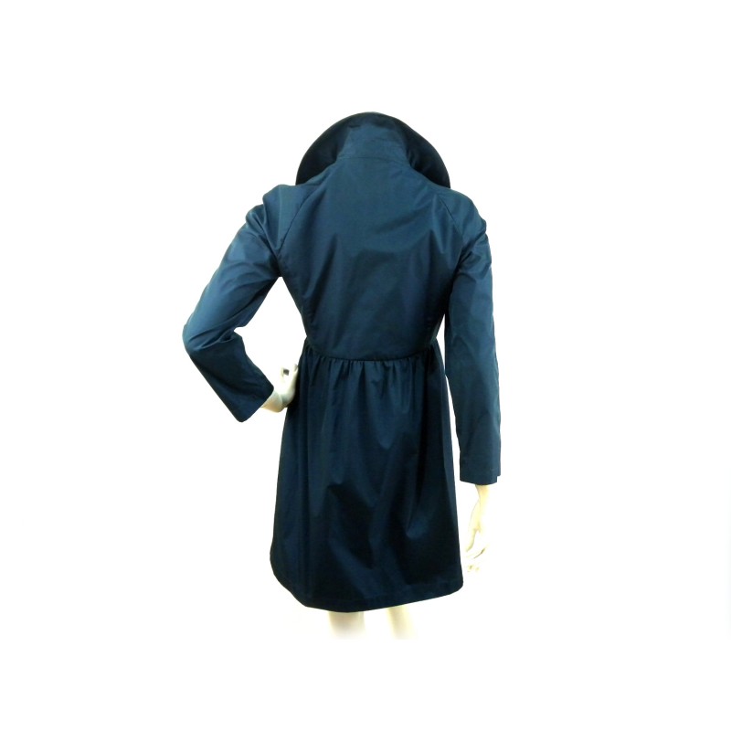 Women's Double-Breasted Empire Trenchcoat Jacket with curling and wide buttons.
