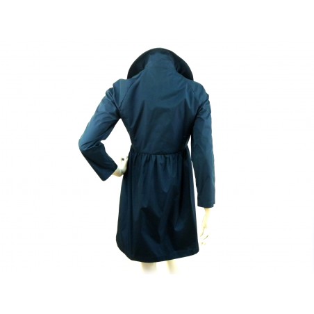 Women's Double-Breasted Empire Trenchcoat Jacket with curling and wide buttons.