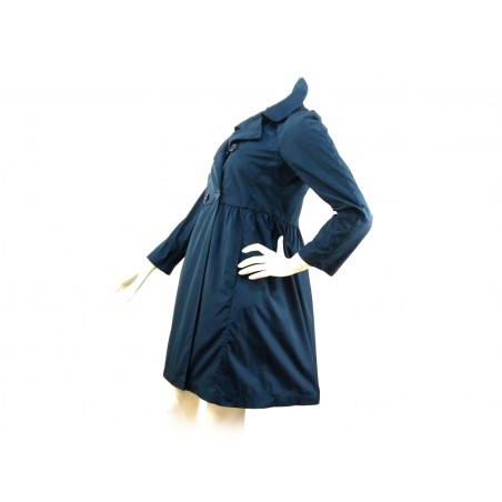 Women's Double-Breasted Empire Trenchcoat Jacket with curling and wide buttons.