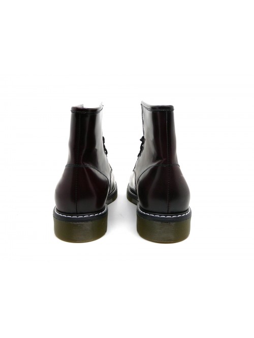 Amphibious woman shoe Mod. 3498NV Dover high laced shoes with sole in carrarmato, brushed leather Made in Italy.