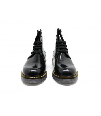 Amphibious woman shoe Mod. 3498NV Dover high laced shoes with sole in carrarmato, brushed leather Made in Italy. 2