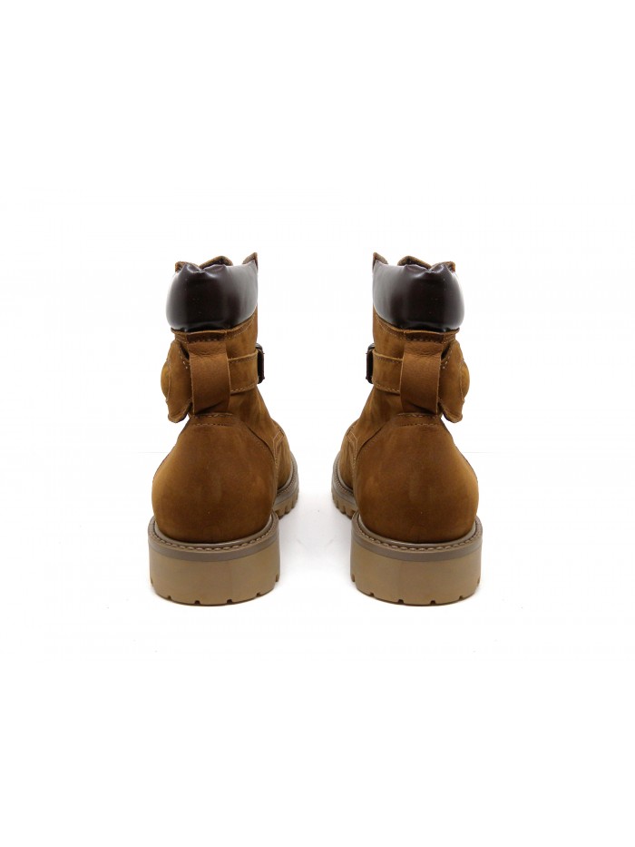 Amphibious women's shoe Mod. 3494NV laced with carrarmed sole, additional side closure with buckle, Made in Italy suede leather.