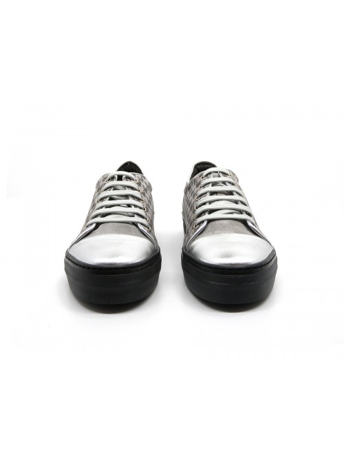 YOD Scarpa donna Mod. 3481 Laminata Argento Pied di Poule