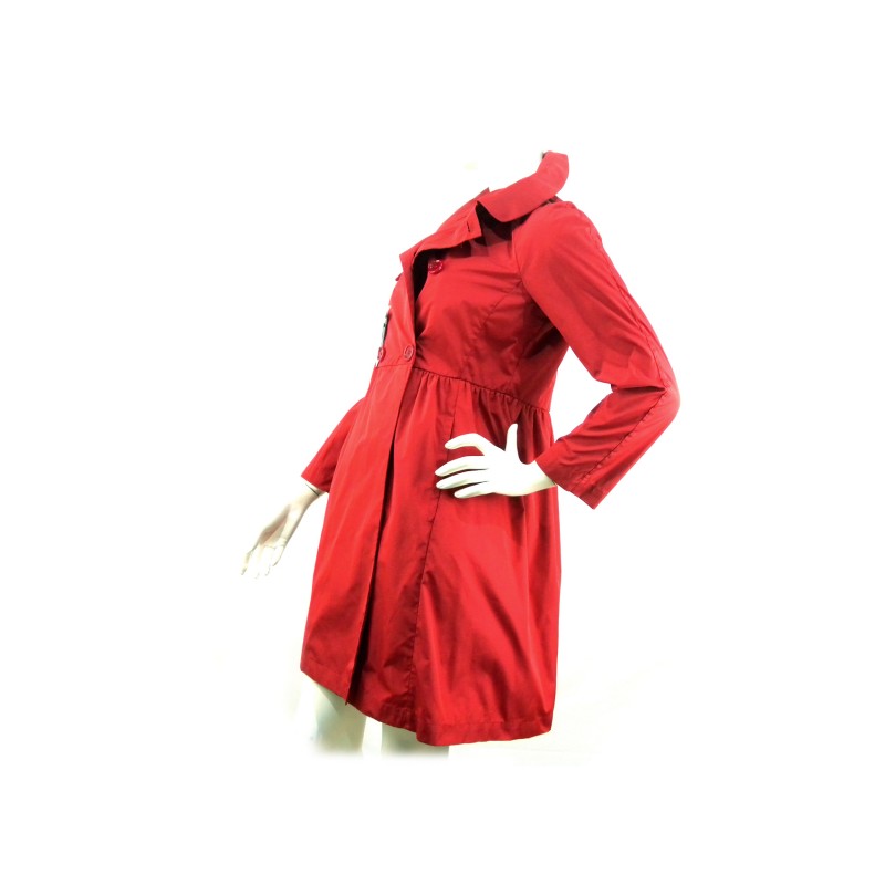 Women's Double-Breasted Empire Trenchcoat Jacket with curling and wide buttons.