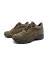 Mod. 3030 women's lace-up shoe with rubber sole, round toe, Made in Italy suede leather.