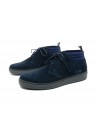 Men's shoes Art. 322536 SB 0 Blue Silk - New Bomb, round toe ankle boot, waxed laces, Made in Italy suede leather.