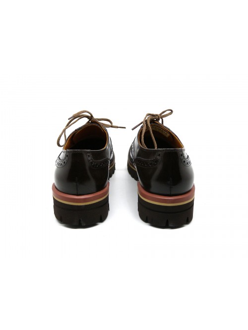 Men's shoes Art. 314656S WI 02 Wigston T.Moro, round toe cap, shoe sole, contrast piping, shiny leather Made in Italy.