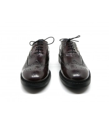 Scarpa uomo Art. Andrew Br. Abrasivato, modello inglesina elegante, lacci incerati, punta tonda, pelle lucida Made in Italy. 2