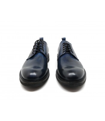 Men's shoe Art. Lisbon Crust, elegant regular model, waxed laces, round toe, brushed leather Made in Italy. 2