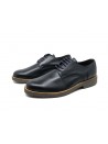 Men's shoe Art. Eliot Tamp Crust, model low polacchino, round toe, contrast piping, brushed leather Made in Italy.
