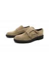 Man shoes Mod 1926 Pell. Velor Ecrù, model with double buckle closure, round toe, Made in Italy suede leather.