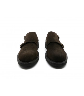 Man shoes Mod 1926 Pell. Velor Ecrù, model with double buckle closure, round toe, Made in Italy suede leather. 2