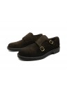 Man shoes Mod 1926 Pell. Velor Ecrù, model with double buckle closure, round toe, Made in Italy suede leather.