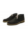 Men's shoe Art. Frank Camoscio Topo, ankle boot, round toe, contrast laces, Made in Italy suede leather.