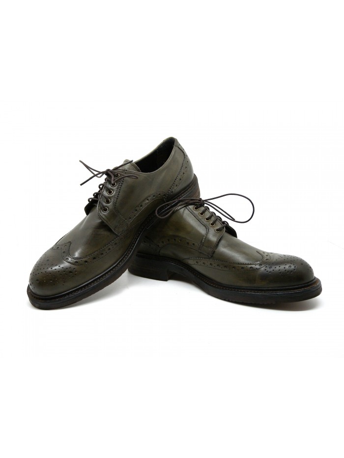 Man shoes Mod. 3266 West Bosco, inglesina model, waxed laces, round toe, brushed leather Made in Italy.