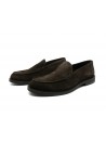 Men's shoes Art. 3251 Moro Suede, moccasin pattern, round toe, made in Italy suede leather.