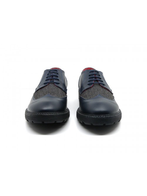 Yod Scarpa uomo Mod. 51162 Tokyo Blu Tes. Spina di Pesce Grigio